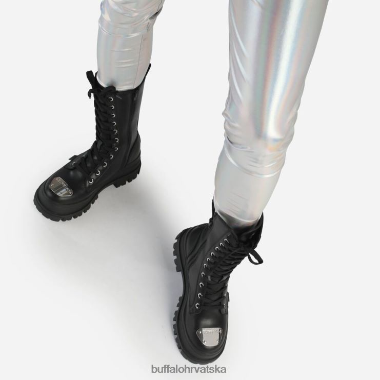 crno Buffalo aspha steel laceup hi boot vegan |čizme TDD6T629